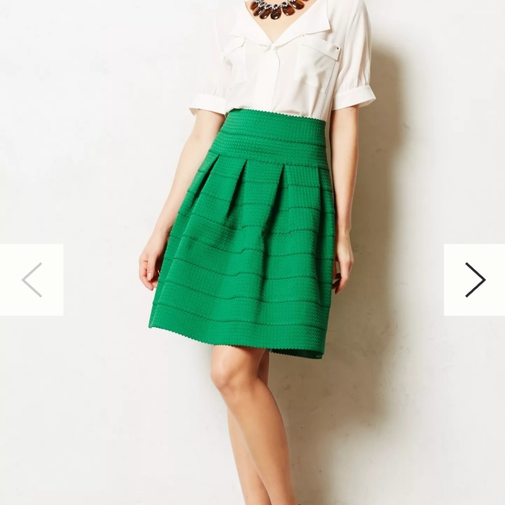 Girls From Savoy Women Skirt Size Medium/Large Green Cupcake Skirt Anthropologie